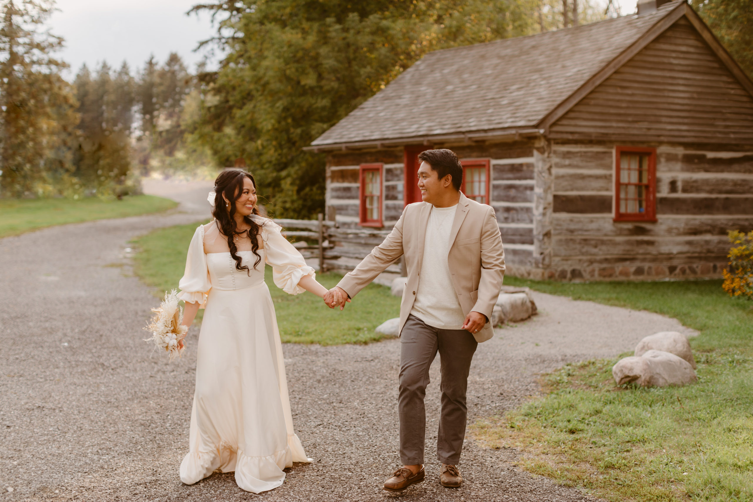 Muskoka elopement at Rock Pine Cottage was a misty, romantic celebration with family. An unforgettable day captured by an Ontario wedding photographer.