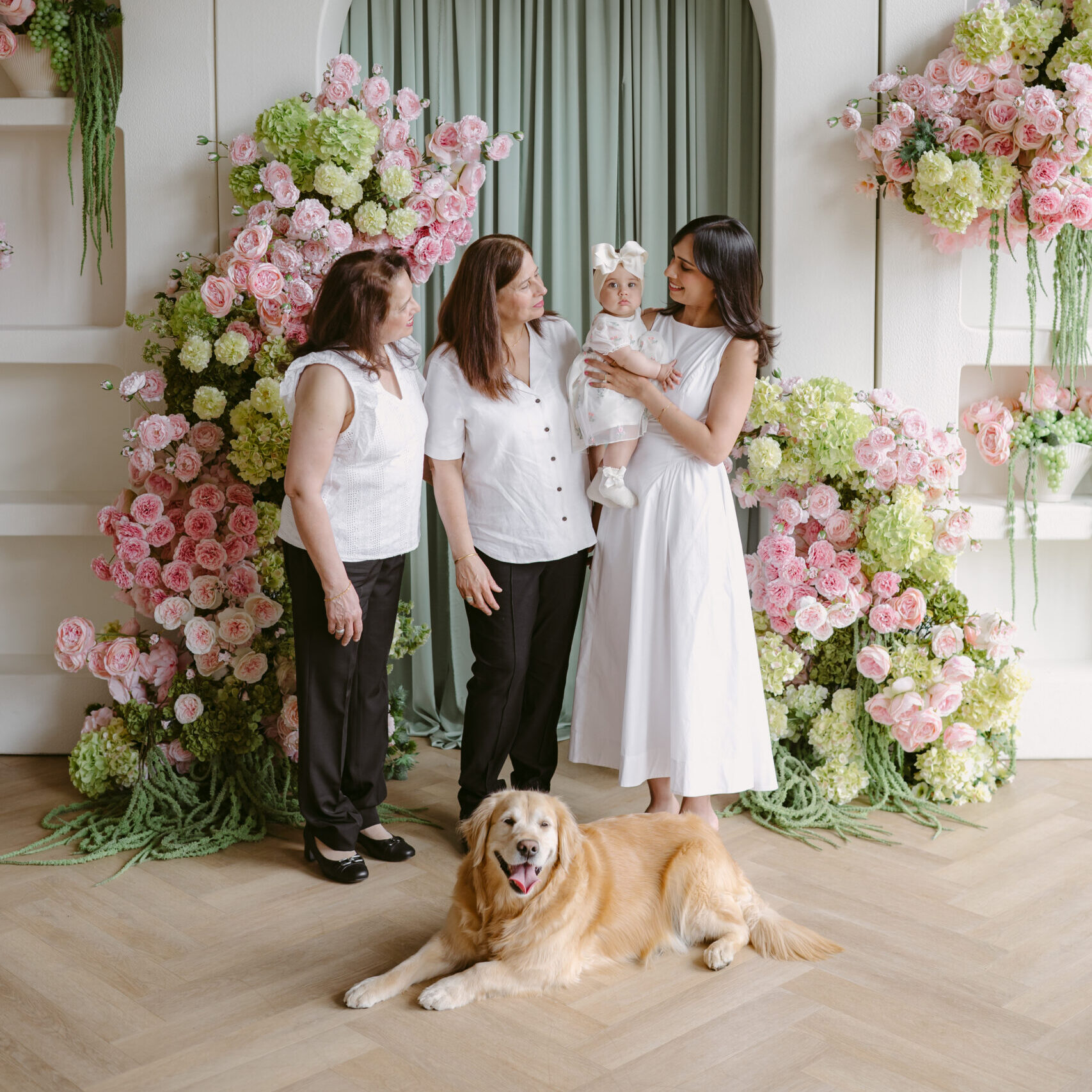 A timeless Mother’s Day studio session celebrating three generations of women at Mint Room Studios. Soft, emotional, and connection-focused motherhood photography in Toronto.
